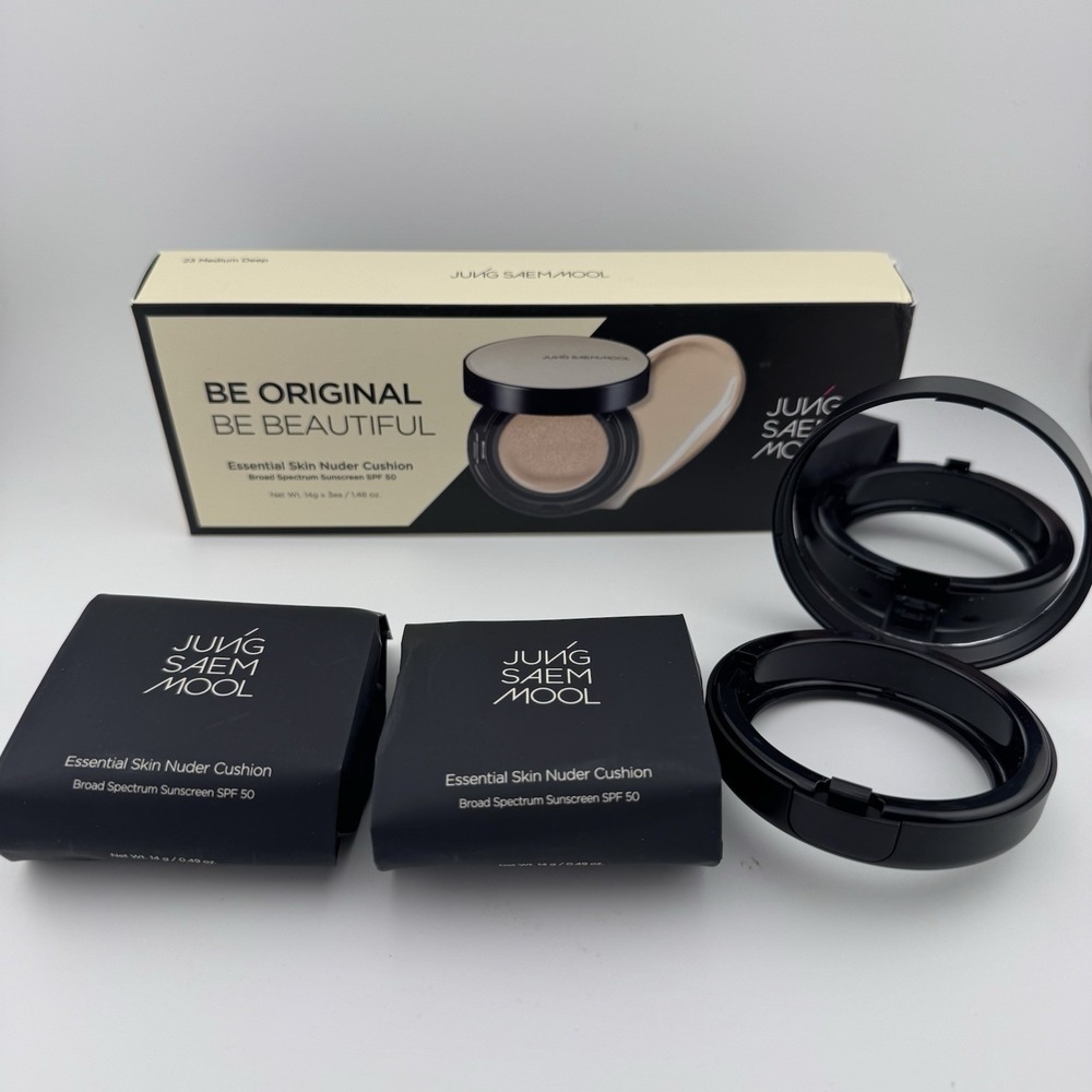 Jung Saem Mool Essential Skin Nuder Cushion set SPF 50 +1 Refill #23 Medium Deep